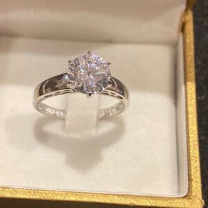 Silver CZ engagement ring